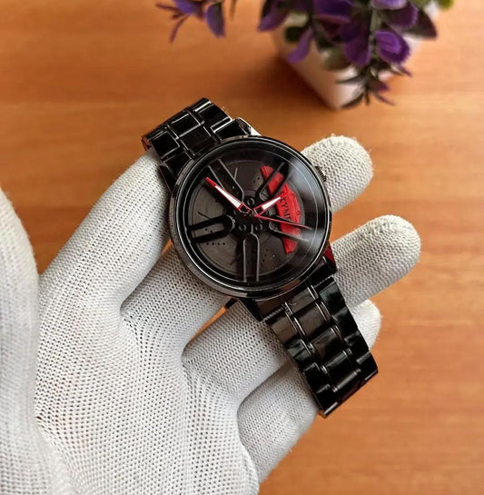 Men's Stylish Spinning Dial Watch β Premium Rotating Wheel Design Wrist Watch for Men